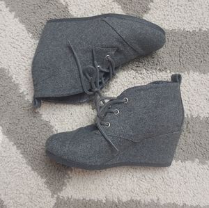 Gray Lace Up Booties